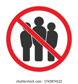 signo de distancia social. Simple ilustración vectorial plana, contorno relleno aislado en un fondo blanco.
