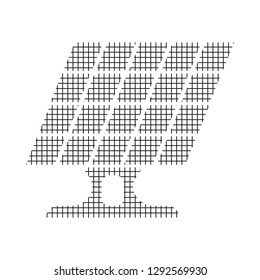 Sign solar panel, black on a white background, squares, vector