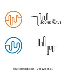 Signo de diseño de Ilustración vectorial de logotipo de ondas de sonido 