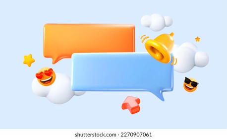 Sign, speech bubble. Blank 3d chat box sign. Vector illustration