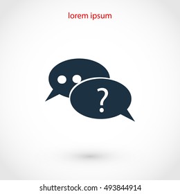 sign speech web icon, flat design best vector icon