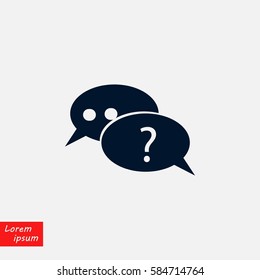 sign speech web icon, flat design best vector icon