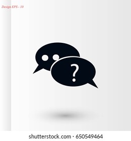 sign speech web icon, flat design best vector icon