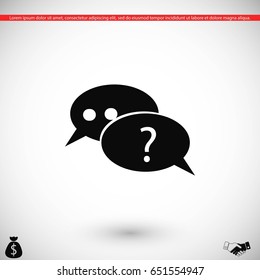 sign speech web icon, flat design best vector icon