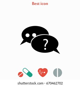 sign speech web icon, flat design best vector icon