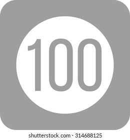 Sign, speed, 100 icon vector image. Can also be used for traffic signs. Suitable for web apps, mobile apps and print media.