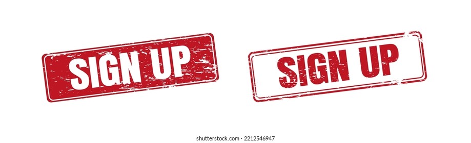 sign up square stamp. sign up grunge sign set