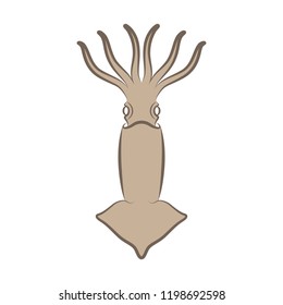 Sign squid. Symbol squid Isolated on white background. Logo squid. Vector illustration