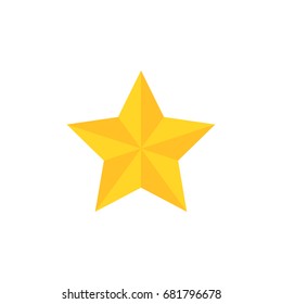 Sign Star. yellow symbol on a white background. Vector illustration.