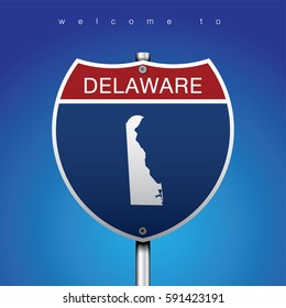 Sign of State American in Road Style

An Sign Road America Style with state of American with blue background and message, DELAWARE and map, vector art image illustration