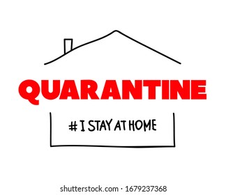 Sign I stay at home. Sign of self-isolation. # I stay at home. Quarantine to prevent coronavirus pandemic. Sign quarantine caution coronavirus. Stop coronavirus. Sign quarantine. Coronavirus outbreak.