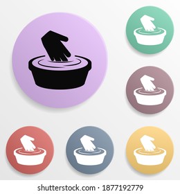 Sign to steam out a thing is forbidden badge color set icon. Simple glyph, flat vector of wash icons for ui and ux, website or mobile application