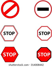 Sign stop and ban. Sign and icon, warning and safety. Vector illustration