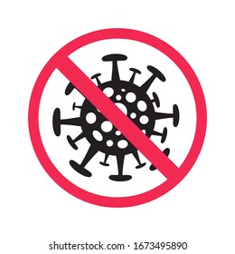 Sign Stop Coronavirus - concept illustration. Coronavirus outbreak. Novel coronavirus 2019-nCoV - pandemic concept. Virus Infection. Medical wallpaper. Quarantine poster. Vector 10 eps