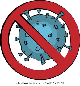 Sign Stop coronavirus. Coronavirus COVID-19, sticker Stop Coronavirus isolated on white. Concept of coronavirus quarantine, pandemic medical health risk, quarantine and respiratory virus. Vector
