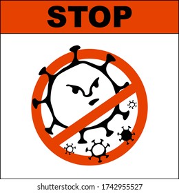 Sign "Stop coronavirus". Vector graphics.