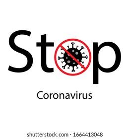 Sign stop coronavirus.Coronavirus danger and public health risk disease and flu outbreak. Pandemic medical concept with dangerous cells.Vector illustration
