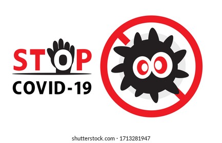 Sign of stop covid-19 pandemic stop Coronavirus outbreak Covid-19 symptom.