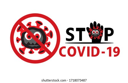 Sign of stop covid-19 pandemic stop Coronavirus outbreak Covid-19 symptom.