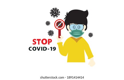 Sign of stop covid-19 pandemic stop Coronavirus outbreak Covid-19 symptom.