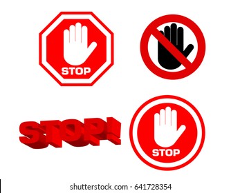 Sign stop flat design