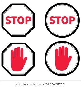 Sign stop , font and hi-five