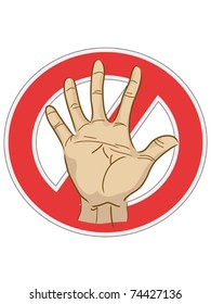the sign of stop with hand