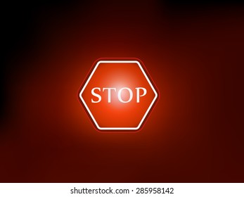 sign of stop and hand vector sign symbol
