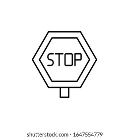 Sign, stop icon. Simple line, outline vector elements of driving school icons for ui and ux, website or mobile application