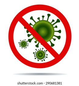 The sign Stop MERS virus