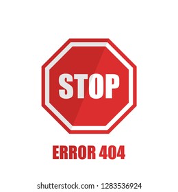 SIgn stop on a white background in flat style, vector