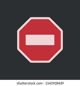 Sign stop. Red sign stop,