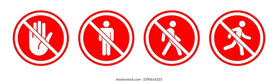 The sign of the stop. Signs Vector Pack: No Entry, Stop, and Pedestrian Symbols.
