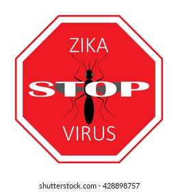 sign stop the spread of the virus zika on the planet