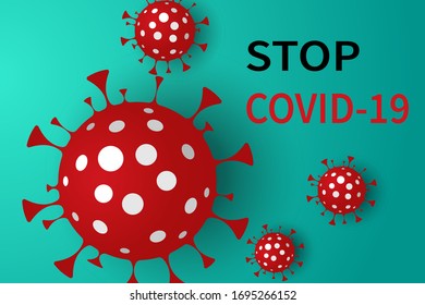 Sign Stop Virus. Vector Illustration. Stop Covid-19 Sign. Coronavirus 2019-nCoV. Epidemic Virus Respiratory Syndrome. Pandemic Stop Sign.