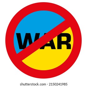 Sign stop the war on the Ukraine flag.