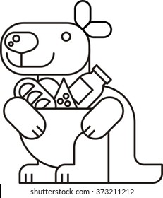 the sign for the store - a kangaroo with products