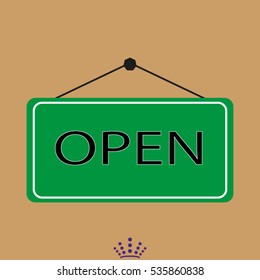 sign, the store is open, icon, vector illustration EPS 10