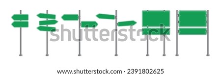 Sign Street Green Sign Set Isolated. Wall Street sign. Set of road signs isolated on transparent background. Vector Illustration