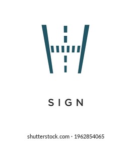 sign street road go ahead and crossing logo design vector