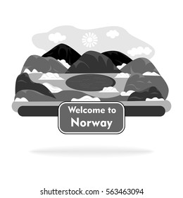 sign in the style of a flat design on the theme of norway.