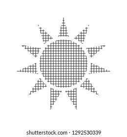 Sign sun, black on a white background, squares, vector