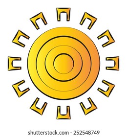 Sign of the sun on a white background