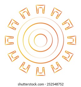 Sign of the sun on a white background