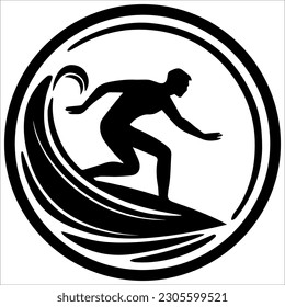 Sign of surfing activity , isolated on white