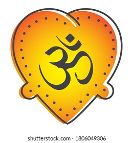 sign or symbol a aum / om hinduism flat vector for apps or websites