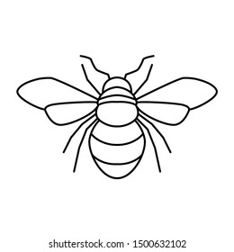 Sign symbol bee clipart black line.