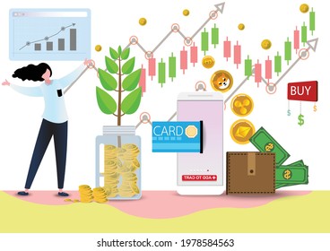 The sign or symbol of bitcoin.Cryptocurrency with and fall graph for bitcoin.Blockchain technologies,bitcoins,altcoins,finance digital money market,Vector banner and Digital cryptocurrency concept.