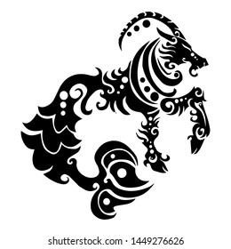 sign symbol of capricorn tribal zodiac