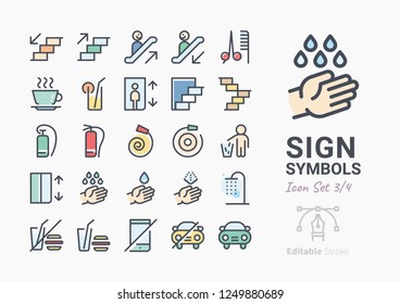 Sign Symbol icon set